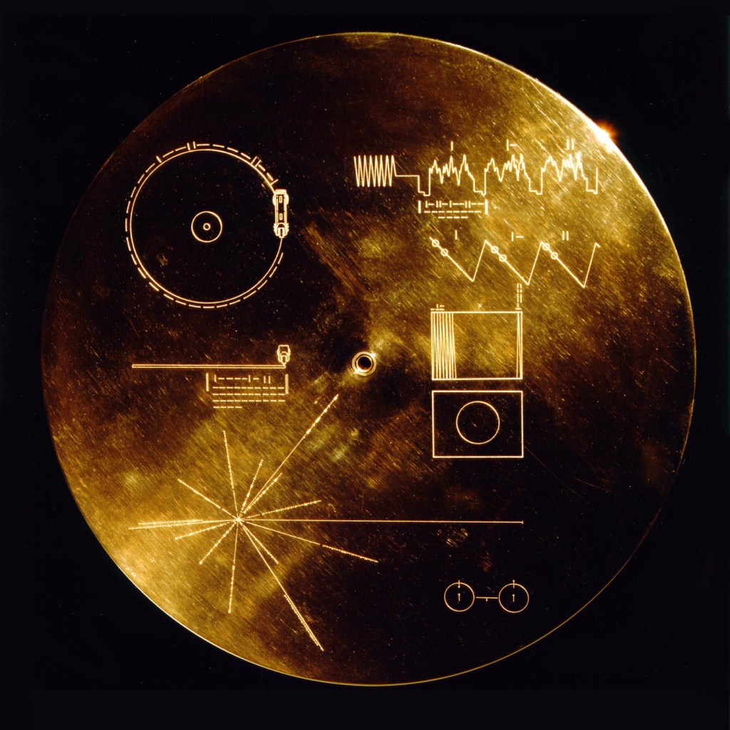 Golden circular record of Voyager.