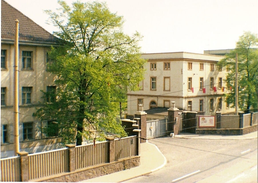 Uitzicht Russische kazerne in Leipzig